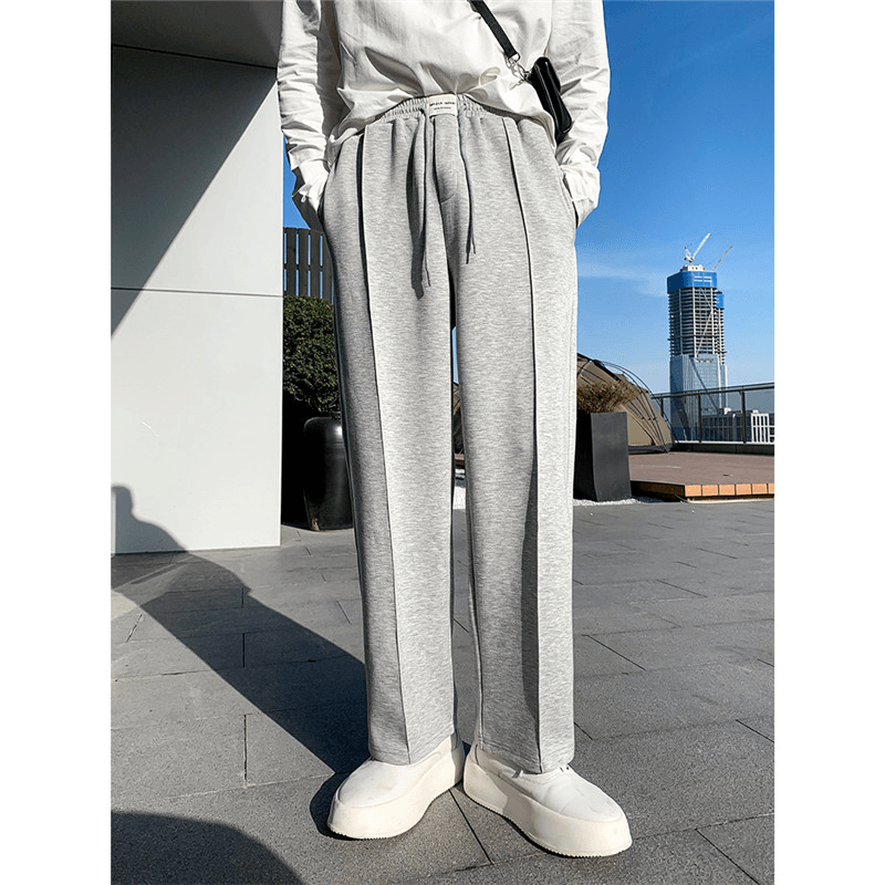 Loose Straight Drape Cotton Wide-Leg Casual Pants