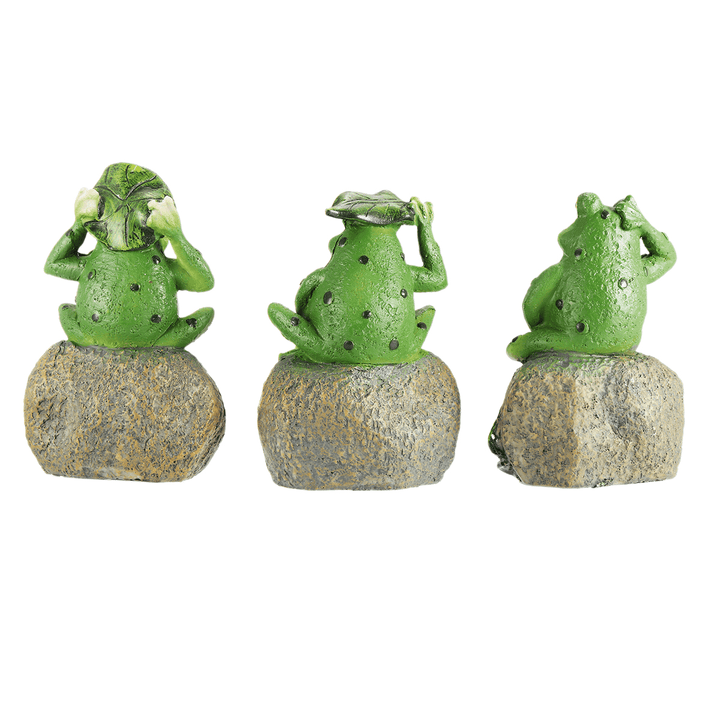 1PC Peace Hope Enjoy Frogs Fairy Garden Statues Art Figurines Outdoor Patio Ornament