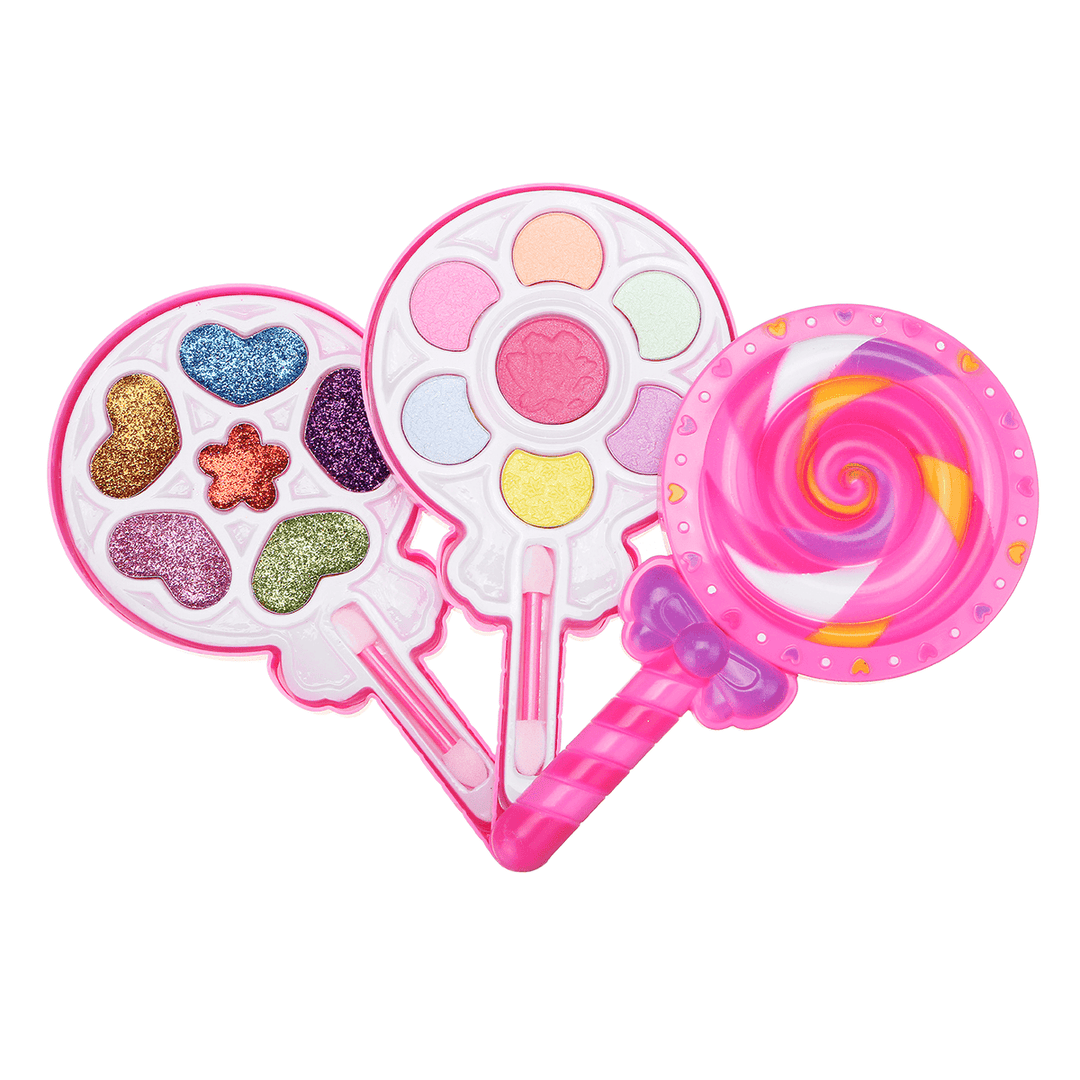 Girls Make-Up Toy Set Lollipop Shaped Princess Pink Beauty Cosmetics Compact Kids Gift