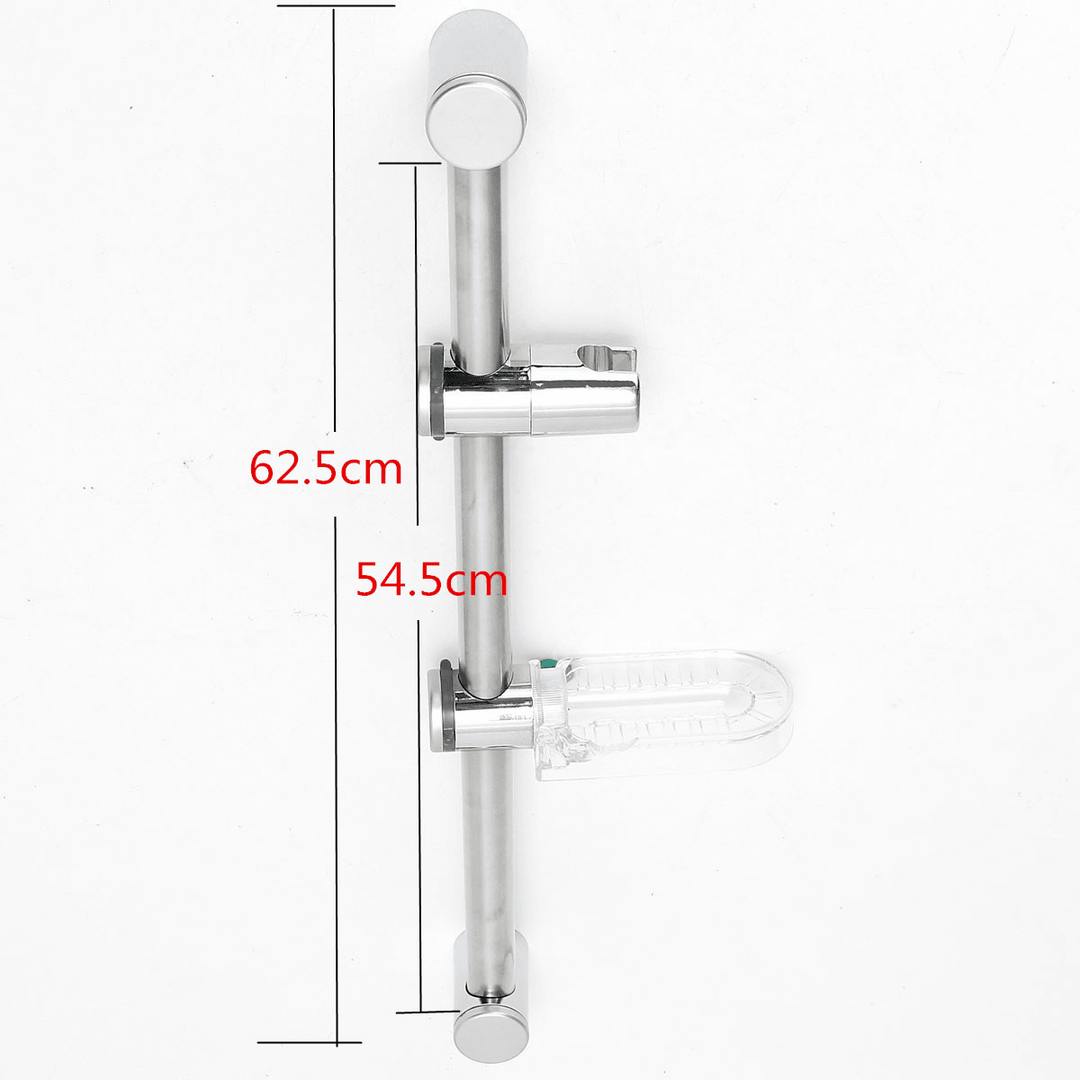 Aluminium Shower Head Riser Slide Rail Adjustable Brackets with Soap Dish