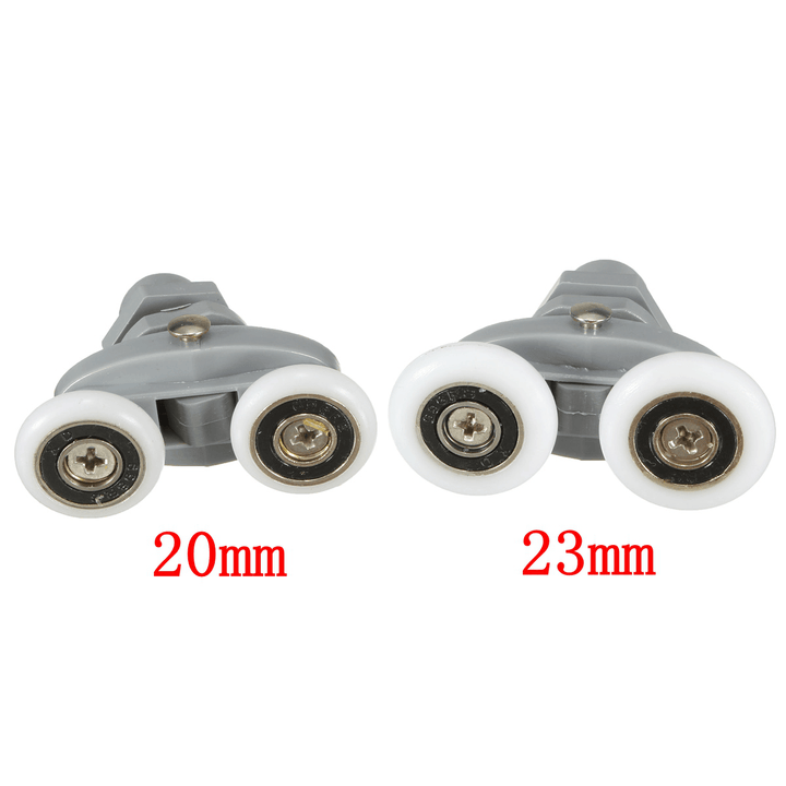 4PCS Twin Bottom Top Shower Door Rollers Pulleys Wheels Runner Slider 20Mm Shower Faucet Accessories