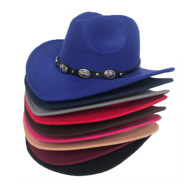 Punk Style Cowboy Hats and Felt for Men and Women