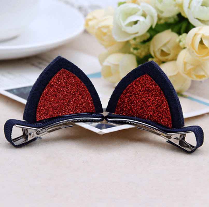 2Pcs / Lot Girls Barrettes Cute Cat Ears Hair Clip Kids Safety Headband Hairpin for Kids Hair Accessories - MRSLM