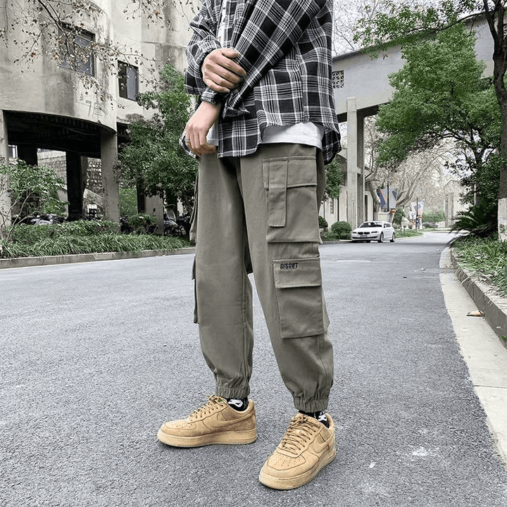 Men'S Versatile Multi-Pocket Harem Trousers and Overalls