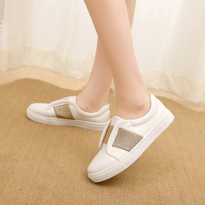 Women Elastic Band Trainers Slip on Flats