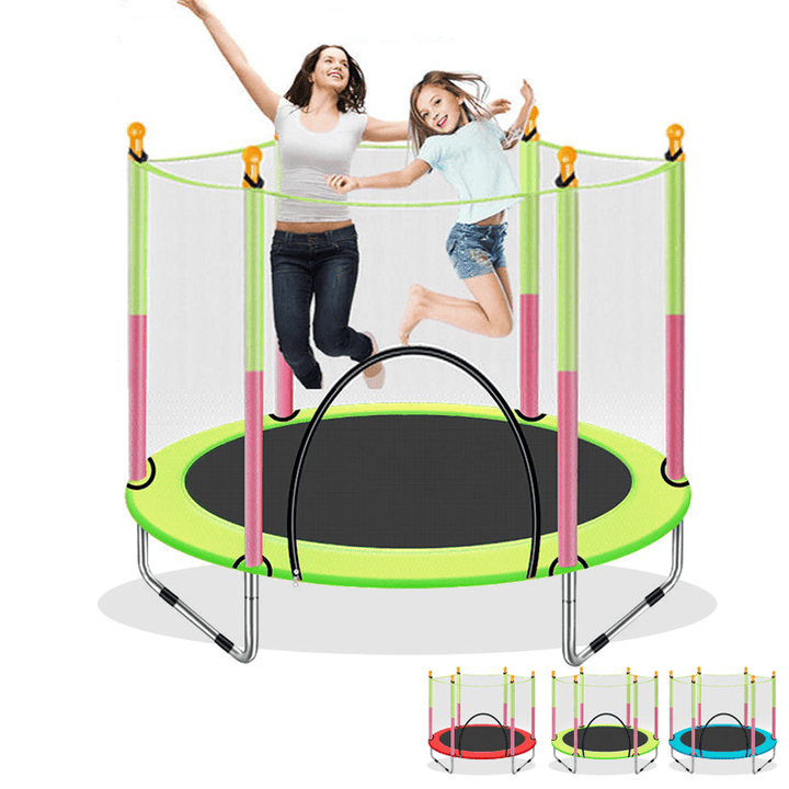 Kids Trampoline with Enclosure Safety Net Jumping Mat Spring Cover Padding