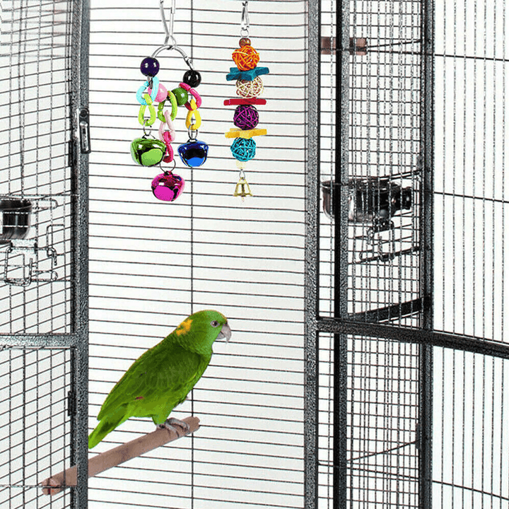 10 PCS Parrot Hanging Swing Bird Toy Harness Cage Ladder Parakeet Cockatiel Budgie Pet Supplies