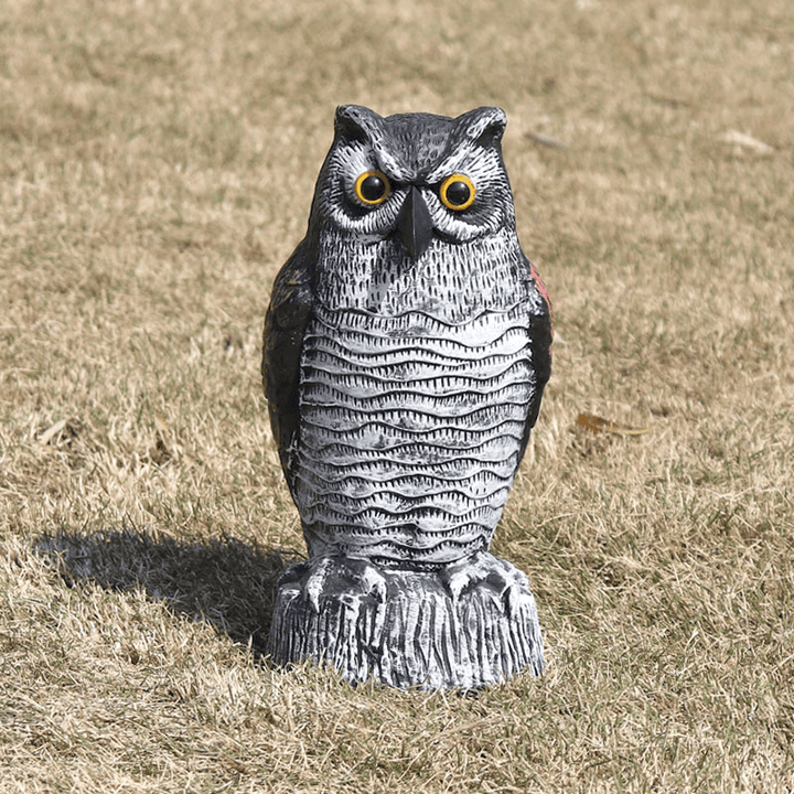 -2041 Plastic Owl Bird Deterrents Horned Owl Bird Scarecrow Pest Repellent for Outdoor Garden Yard