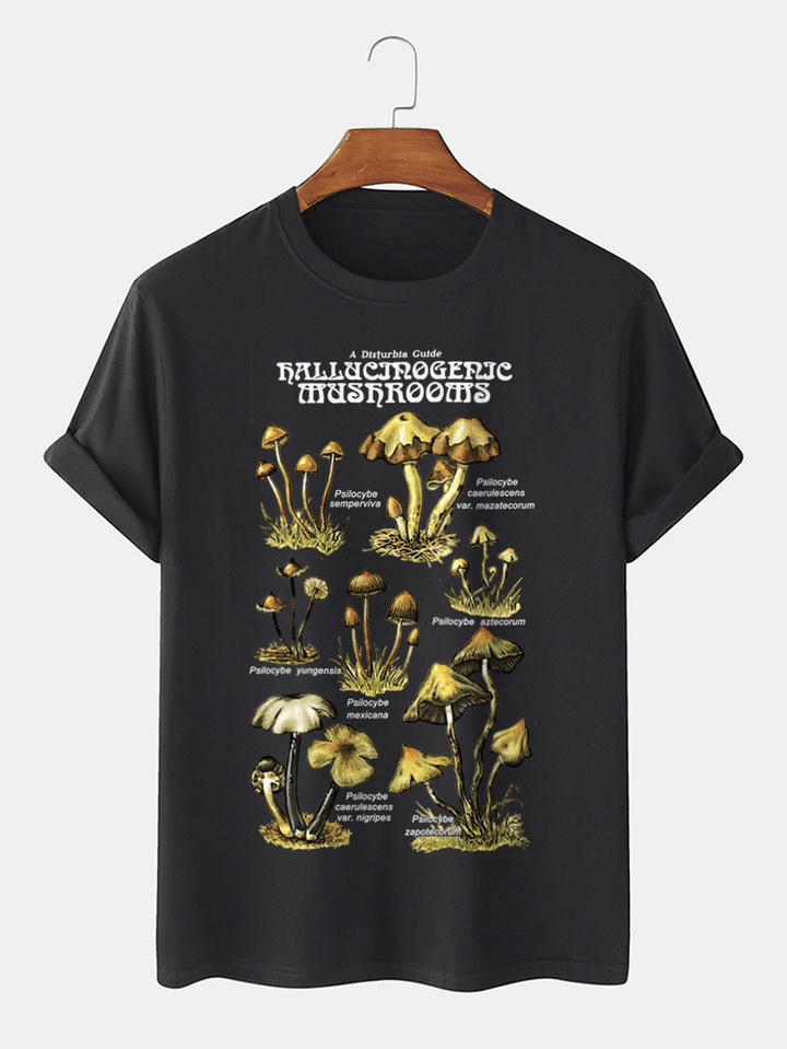 Mens 100% Cotton Mushroom Sort Graphic Print Community Spirit T-Shirt