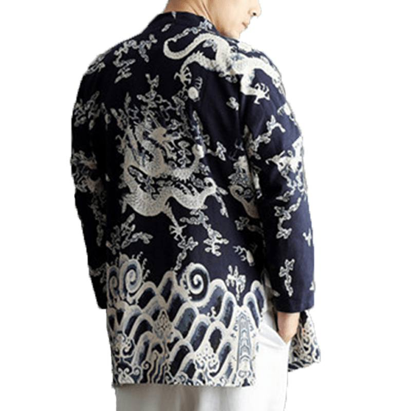 Mens Casual National Linen Kimono Cardigans