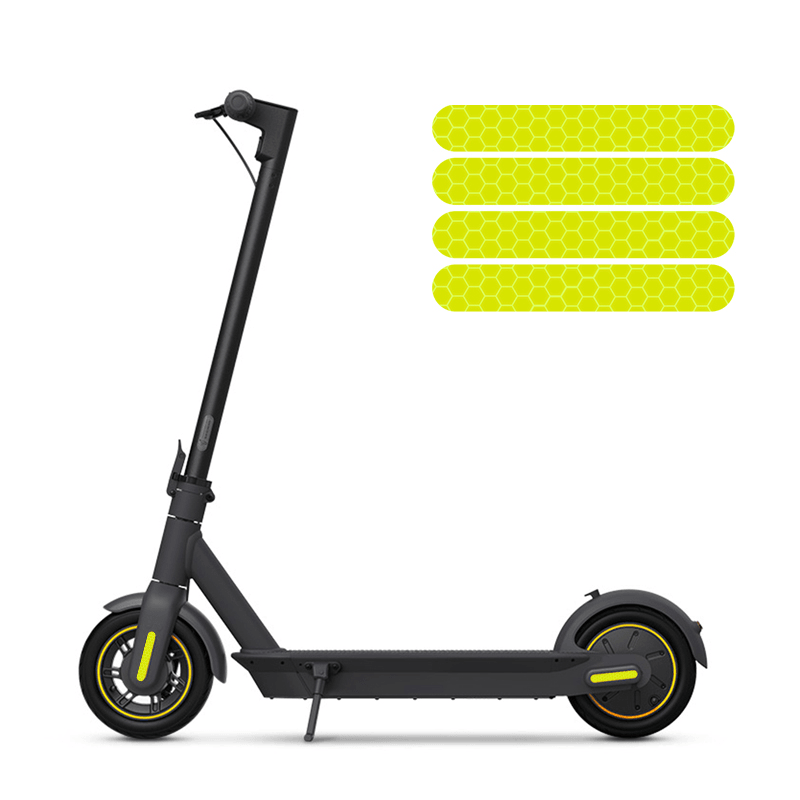 4 Pcs 13X85Mm Electric Scooter Reflective Sticker Decoration Warning Driving Safety Accessories for Ninebot Max G30 Electric Scooter