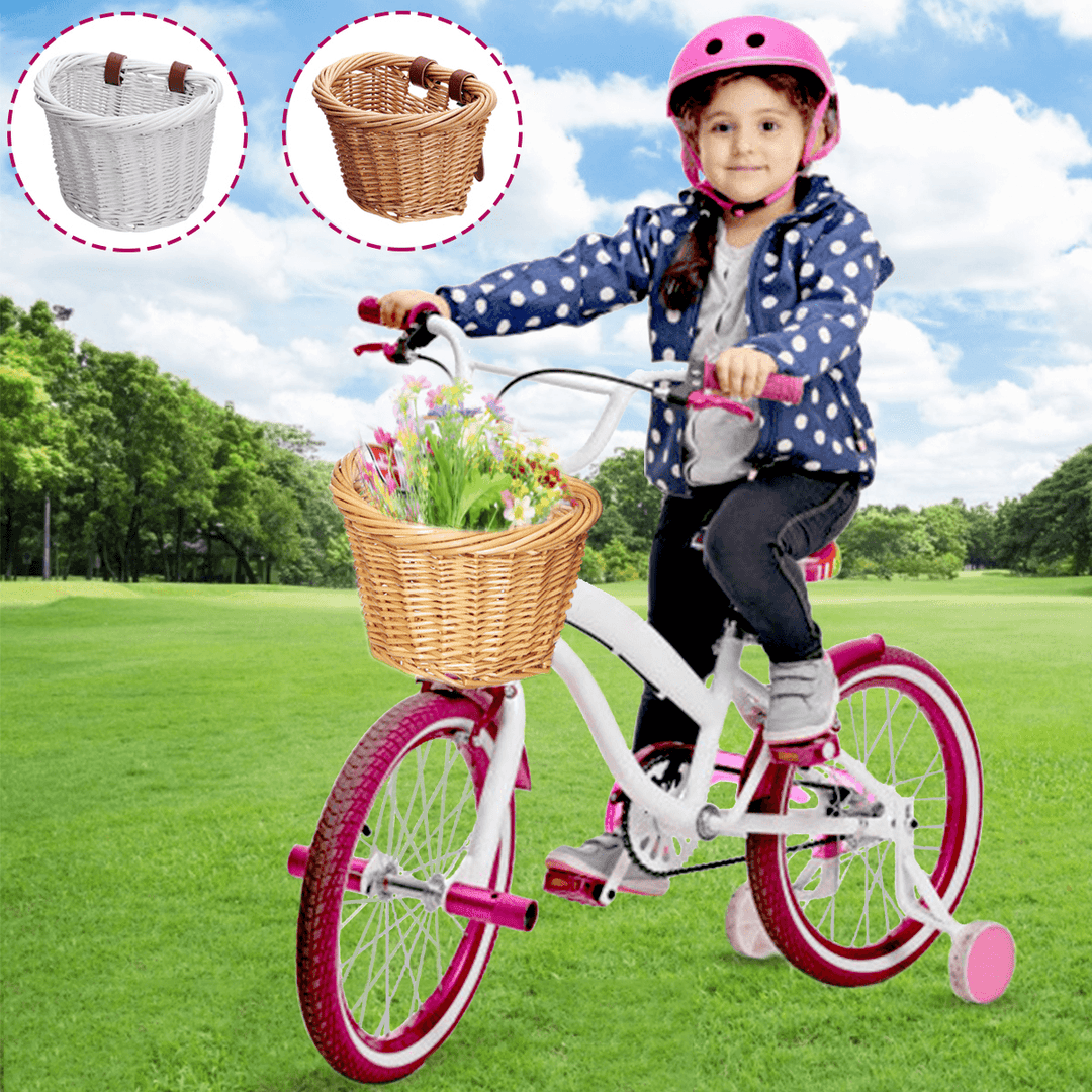 Travel Carry Bag Carrier Bike Wicker Bicycle Front Basket Bike Basket Dog Cat Pet Seat Carrier