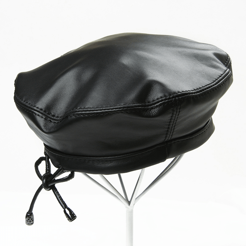 Avant-Garde Sheepskin Elasticated Trendy Painter Hat