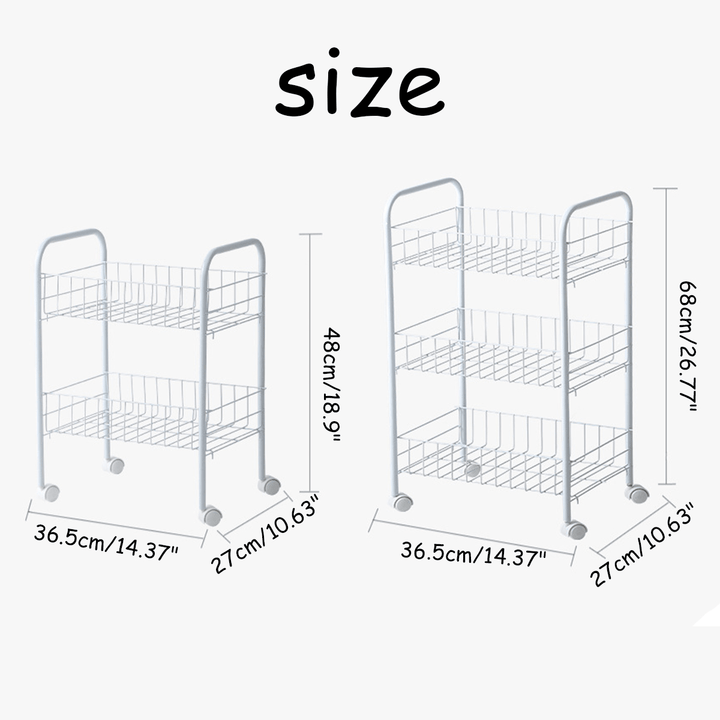 Bookshelf 3-Shelf Bookcase 27"H 15"W with Wheel