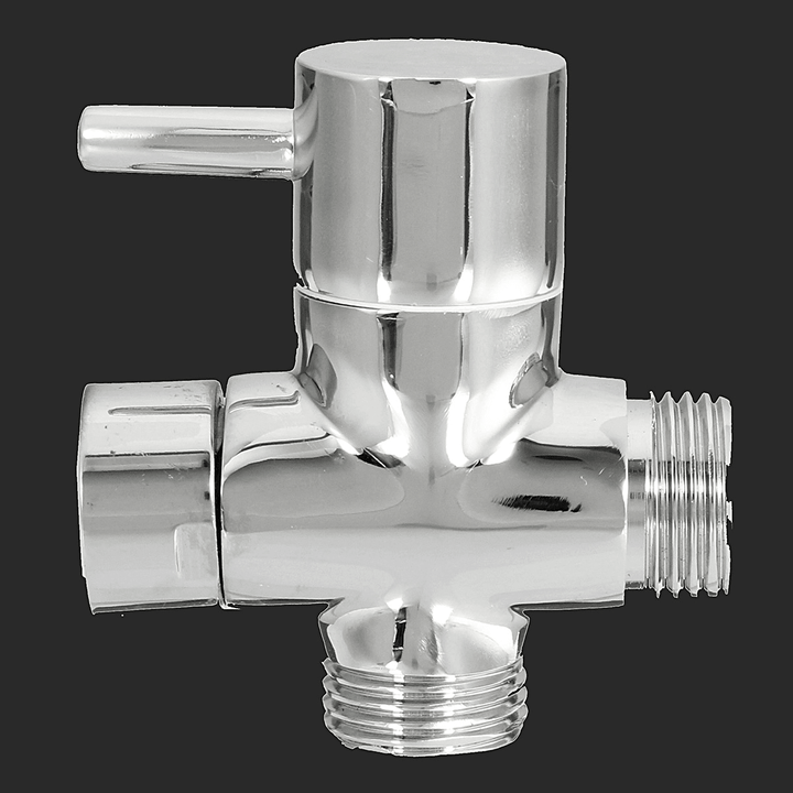 Brass 3 Ways T-Adapter Diverter Valve Water Pipe Switching Valve Faucet Accessory