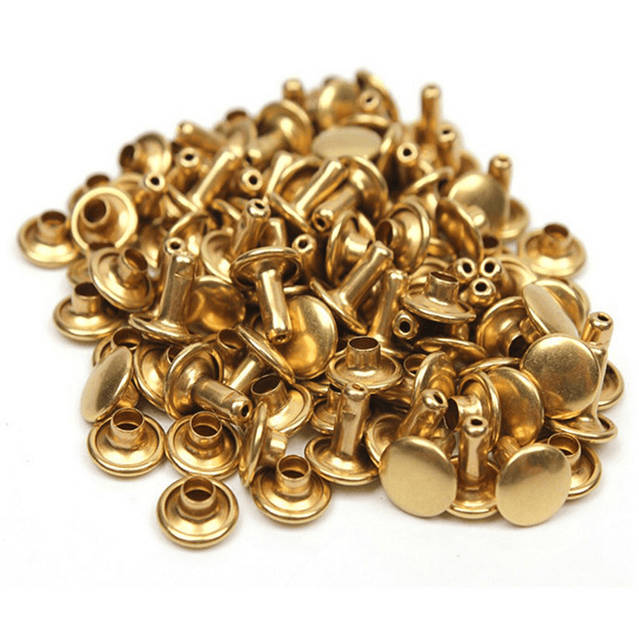 480 Pcs/Lot DIY Leather Craft Snap Fasteners Buttons Copper Antique Brass Double Cap Sewing Rivet Punk Bag