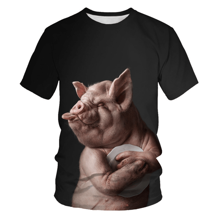 Men'S Short-Sleeved T-Shirt with Sheep 3D Digital Printing T-Shirt