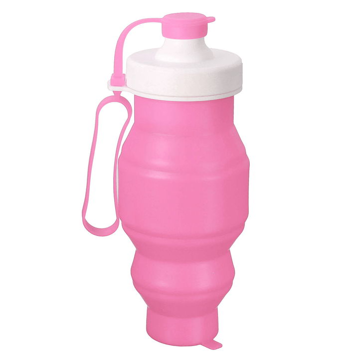 530ML Foldable Water Bottle Silicone Kettle Portable Drinking Bottle Outdoor Travel Running Hiking Cycling - MRSLM