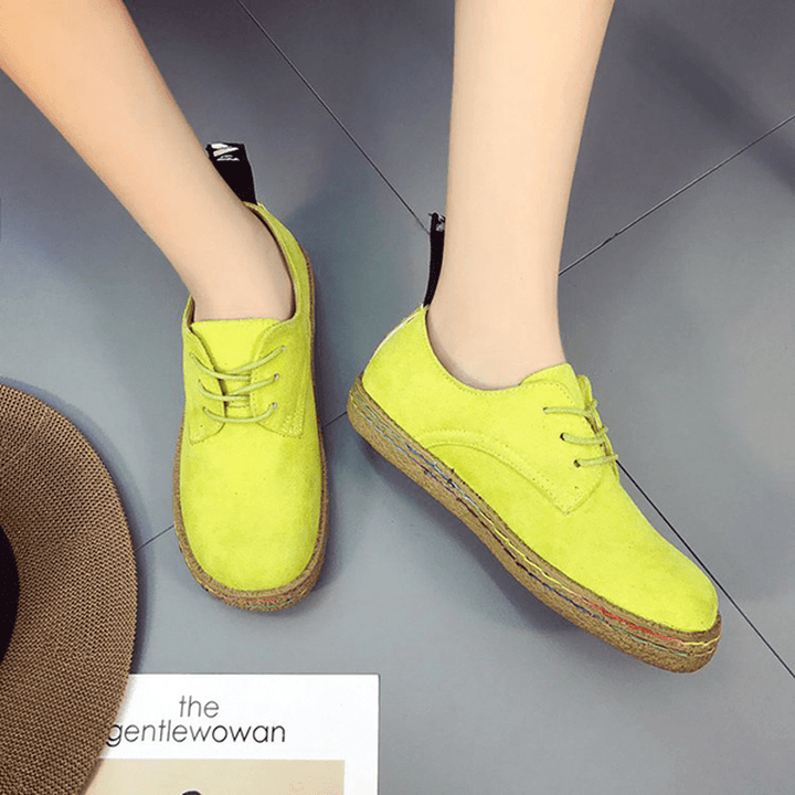 US Size 5-11 Women Lace up Casual round Toe Comfortable Flat Loafers