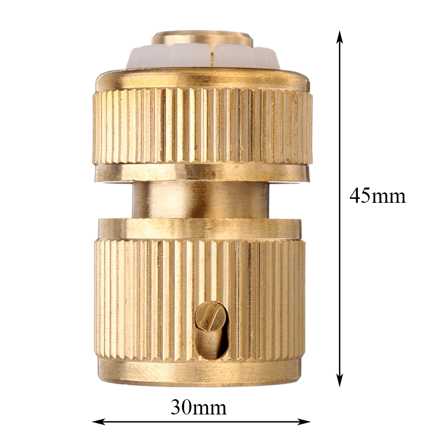 1/2 Inch Brass Water Tap Hose Pipe Connector Quick Hose Coupler Adapter with Water Stop