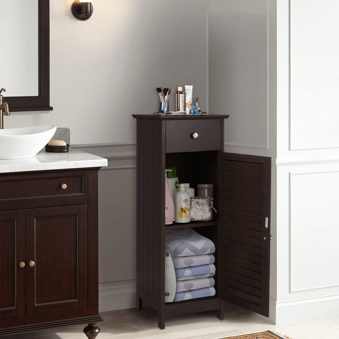 Kingso Wooden Bathroom Floor Cabinet Free Standing Storage Cabinet with Doortall Bathroom Cabinet Storage and Organizer