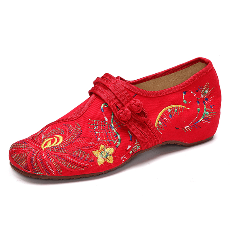 US Size 5-12 Women Casual Embroidery Floral Slip on Outdoor Flat Shoes - MRSLM