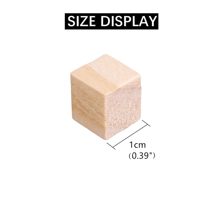 100Pcs 1/2/2.5Cm DIY Wooden Blocks Handicrafts Craft Pieces Educational Toys