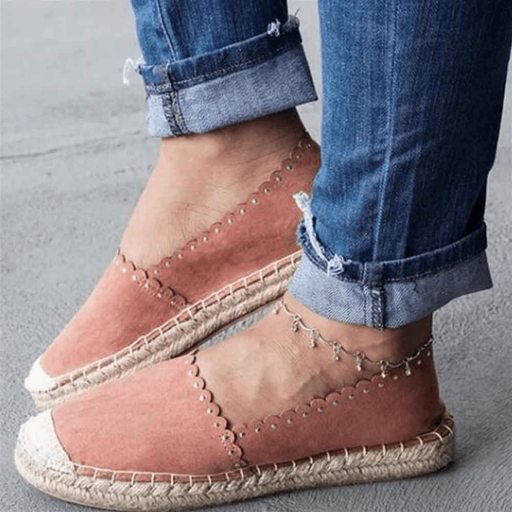 Women Casual Comfy Breathable Espadrille Flat Slip on Flats