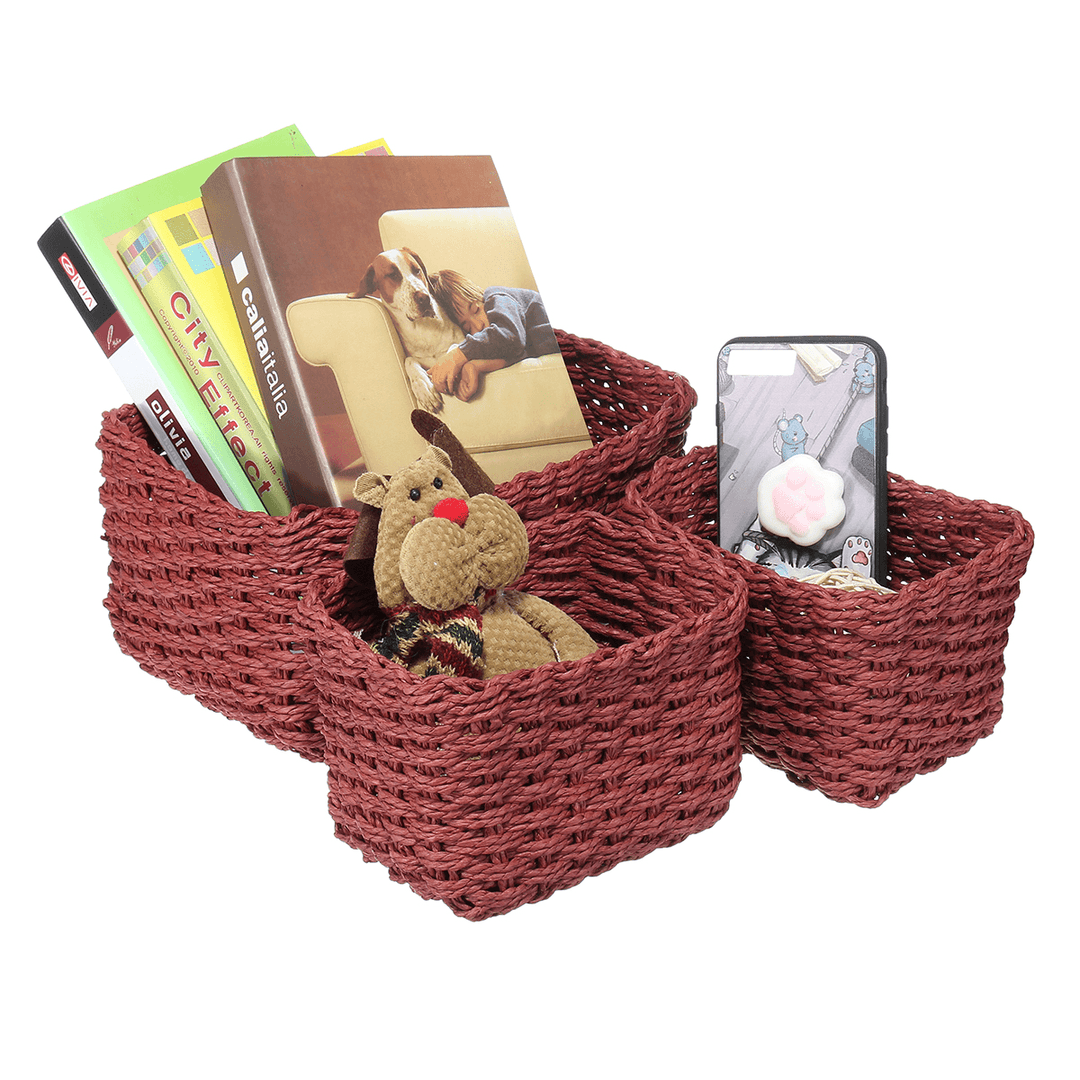 3Pcs/Set Storage Basket Plastic Crate School Office Kitchen Pharmacy Tidy Organiser