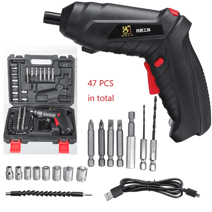 3.6V Rechargeable Electric Cordless Screwdriver Drill Driver Set Power Tool - MRSLM