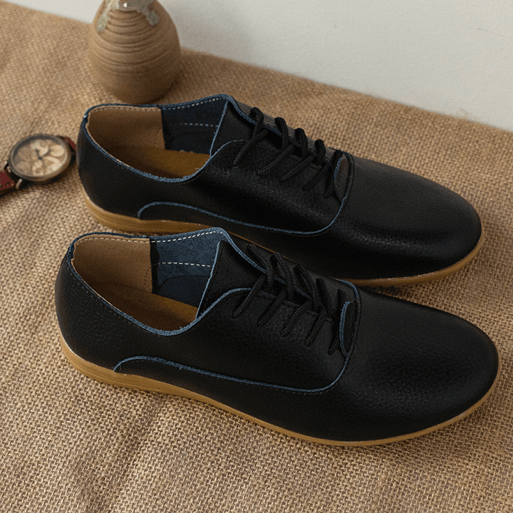 Women Slip Resistant Lace up Casual Leather Flats