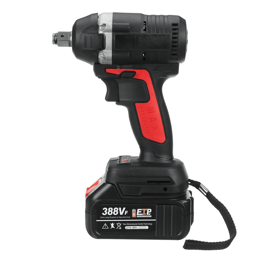 388VF 630Nm Cordless Electric Impact Wrench + 2X Lithium Ion Batteries and Charger