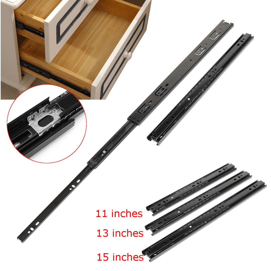 2Pcs Telescopic Metal Ball Bearing Metal Slides Runner for Roller Drawer - MRSLM