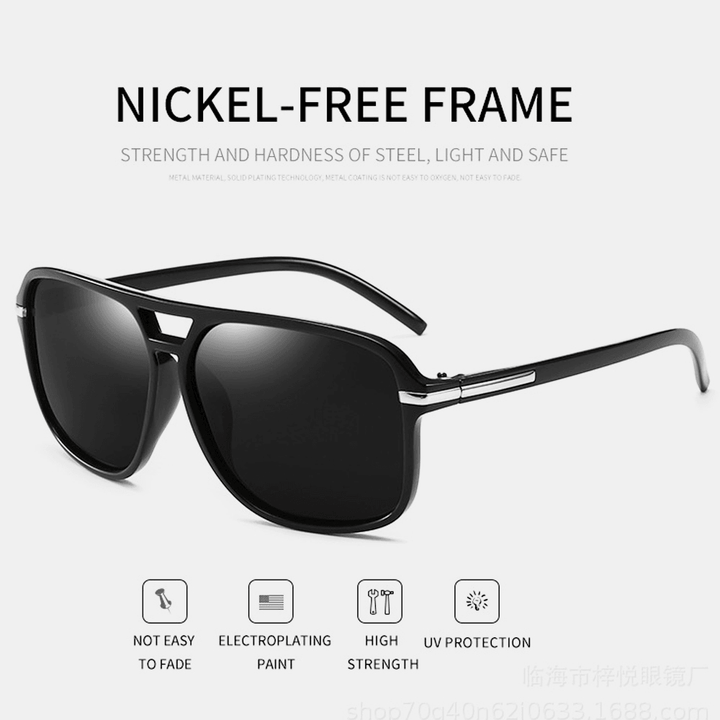 Fashion Men'S Sunglasses Retro Large Frame Polarized Sunglasses for Outdoor Driving Travel