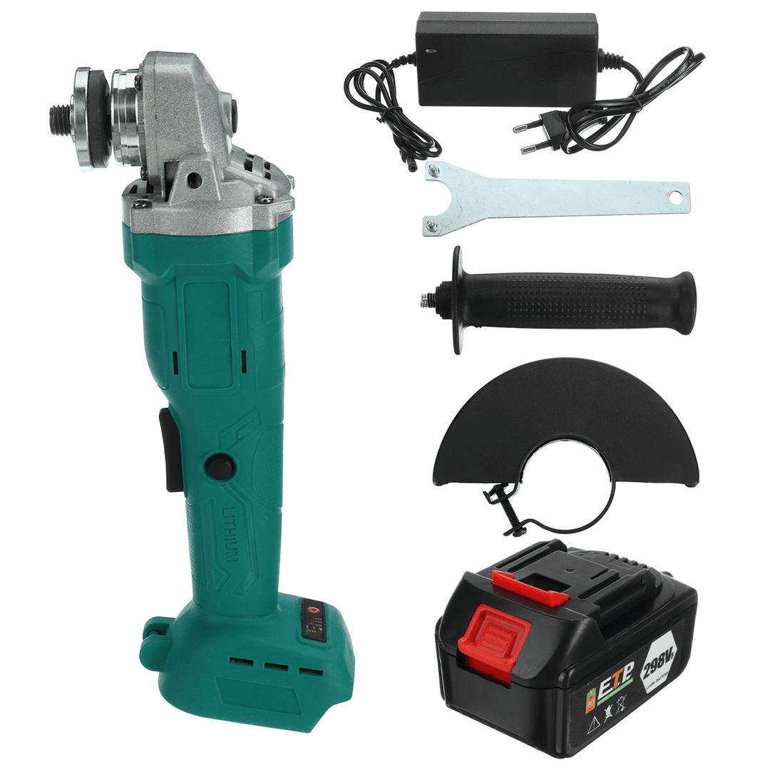 298VF 100Mm/125Mm 1300Mah Brushless Cordless Angle Grinder Cutting Grinding Polishing Tool W/ 1/2 Battery