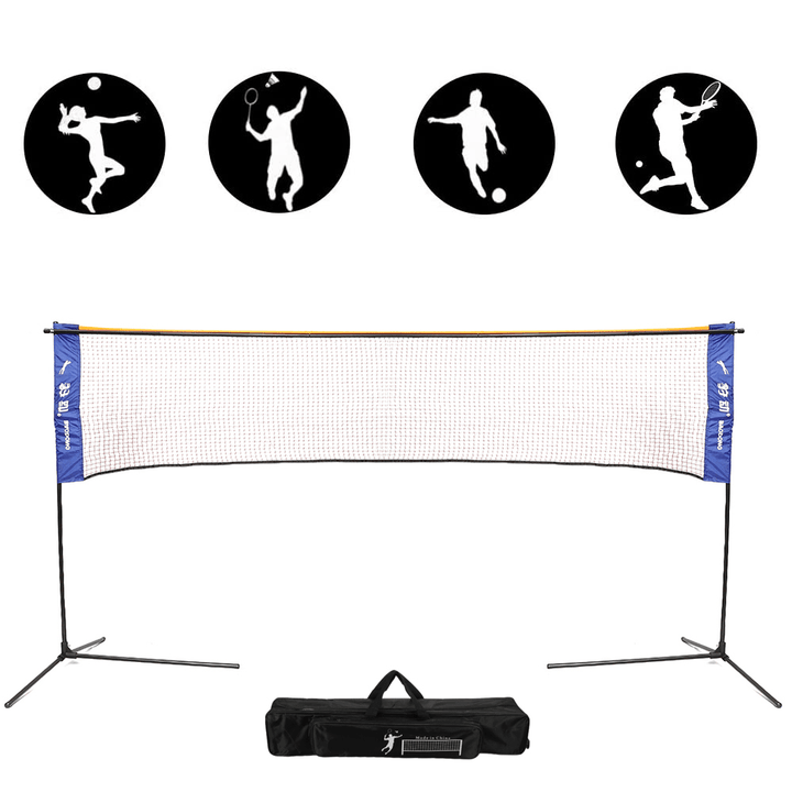 510X72-155Cm Adjustable Badminton Net Folding Volleyball Tennis Badminton Net Frame Bracket Support Sports Accessories with Storage Bag