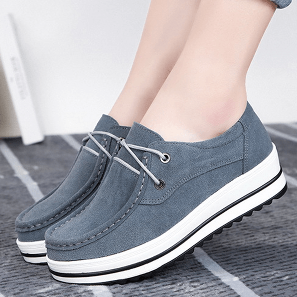 Platform Comfortable Casual Suede Loafers