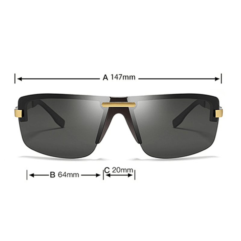 Outdoor Square Rimless Luxury UV400 Polarized Sunglasses