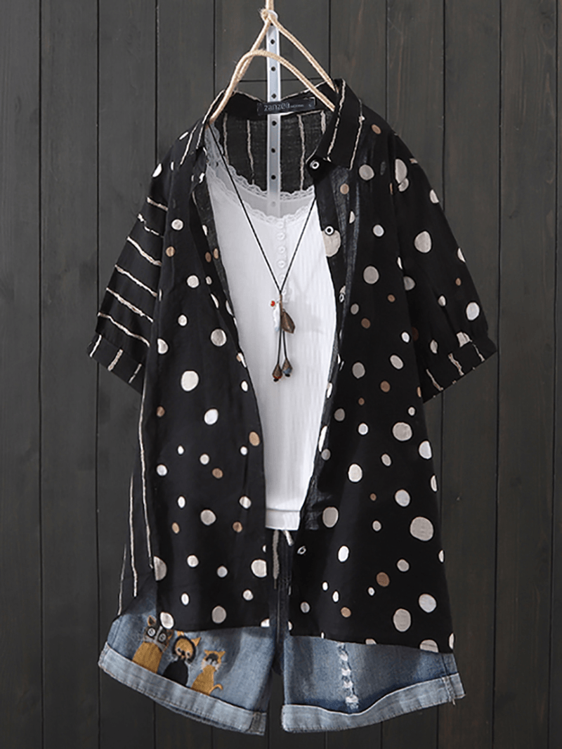 Polka Dot Print Blouse - MRSLM