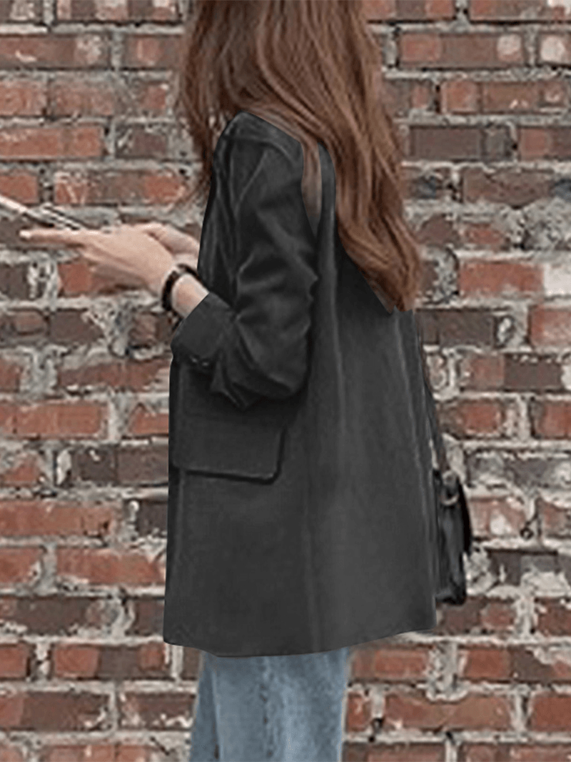 Women Full Sleeve Solid Leisure Retro Employment Workwear Blazer