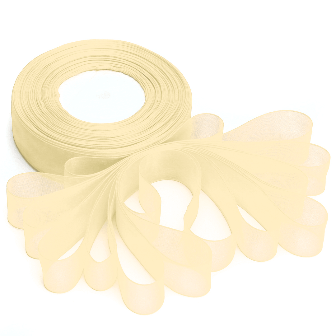 50 Yard 25Mm Transparent Organza Ribbon Wedding Party DIY Decoration - MRSLM