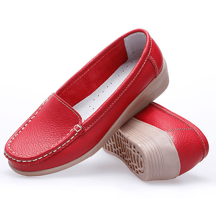 New Women Fashion Casual Breathable Comfortable Slip-On Wedge Heel Flat Shoes