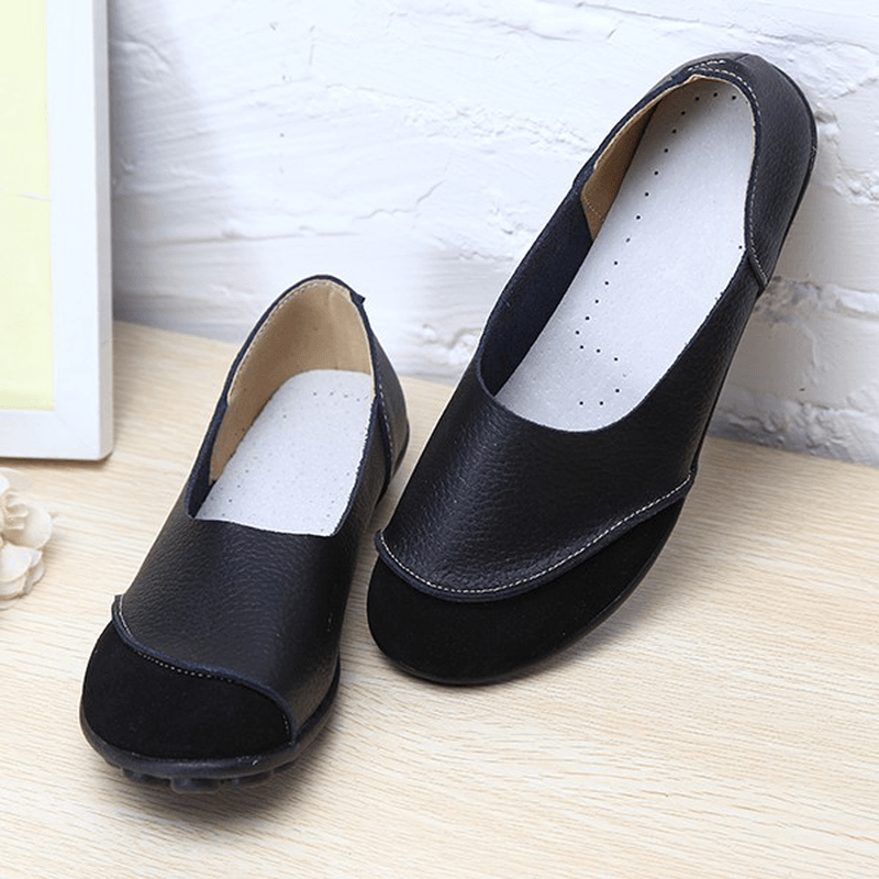 Soft Comfy Slip on Pattern Match Casual Flat Shoes