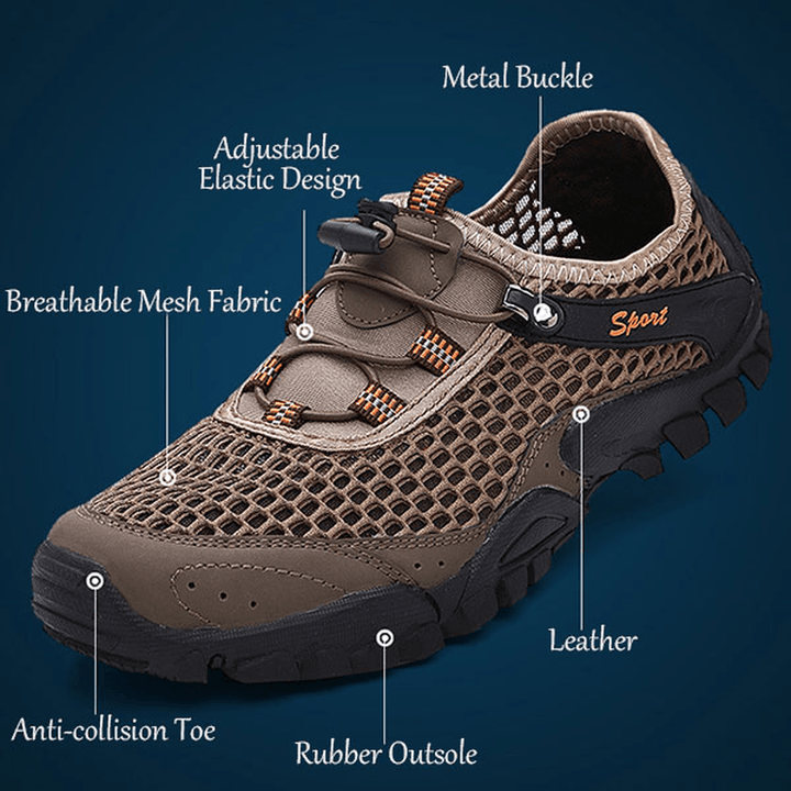 Men anti Collision Toe Mesh Outdoor Hiking Sneakers