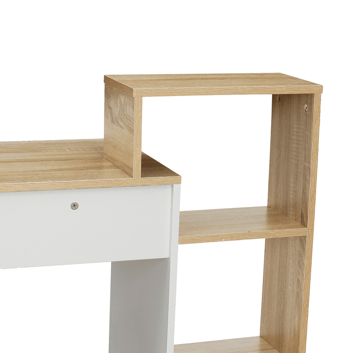 43 Inch Work Table Shelf PC Table Computer Furniture Home Office White Sonoma