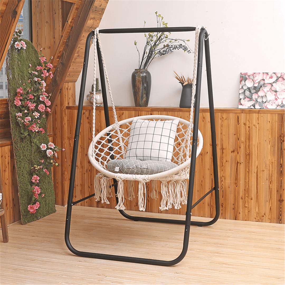 Metal Hammock A-Shape Frame Chair Stand Swinging Seat Replacement Frame Cotton Hammock Chair