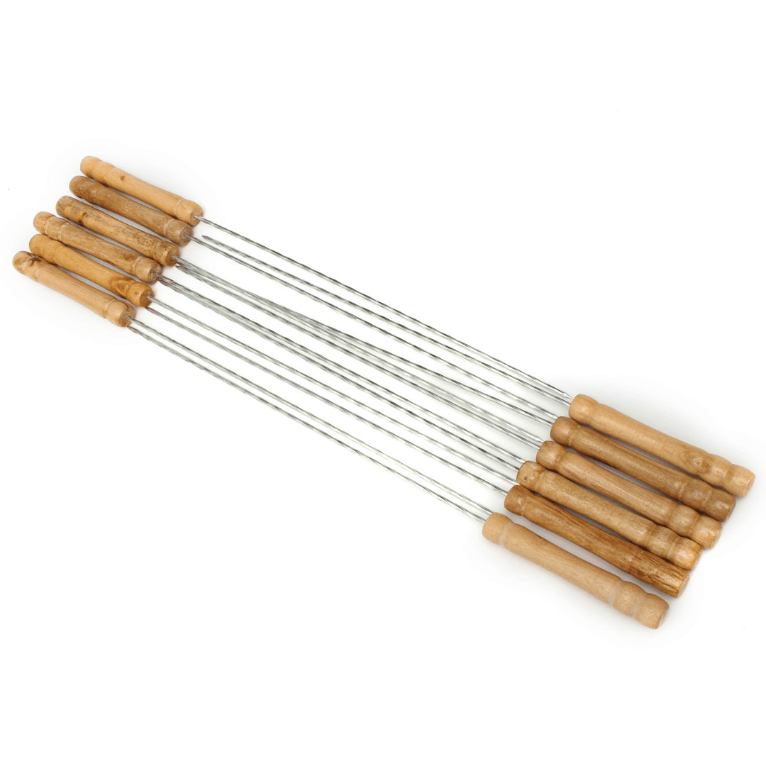 12X Stainless Steel Metal Barbeque Skewer Needle BBQ Kebab Stick Utensil 30Cm BBQ Stick Fork