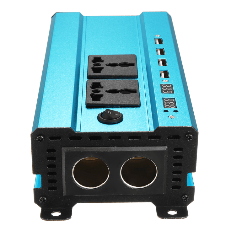 4000W 12V/24V DC to 110V/220V AC Solar Power Inverter LED Modified Sine Wave Converter Blue