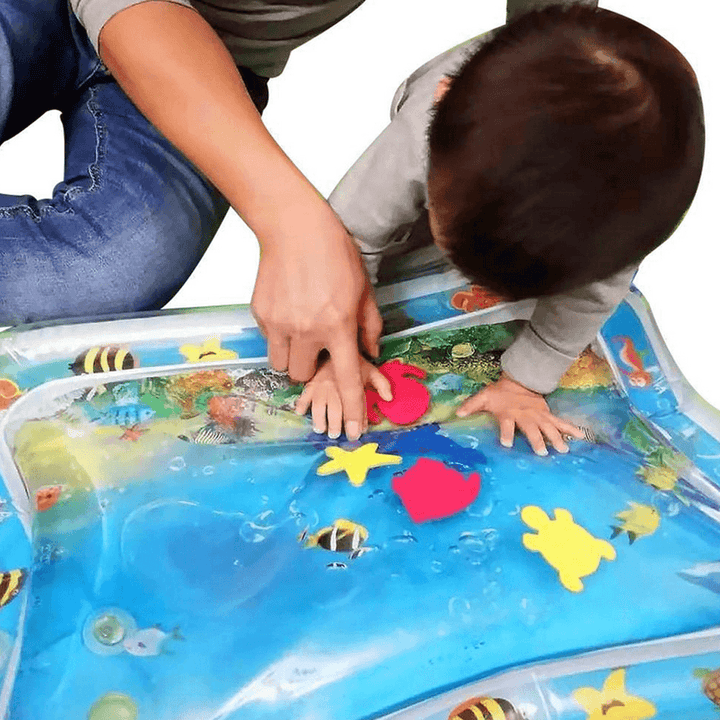 Inflatable Water Baby Play Mat Infants Toddlers Fun Tummy Time Play Activity Center