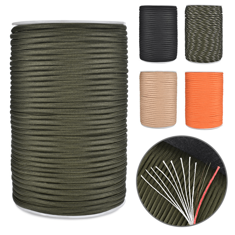 100M 12 Strand Multifunction Parachute Cord 550 Military 4.5Mm Diameter Camping Tent Rope Fishing Rope for Hiking Camping Travel